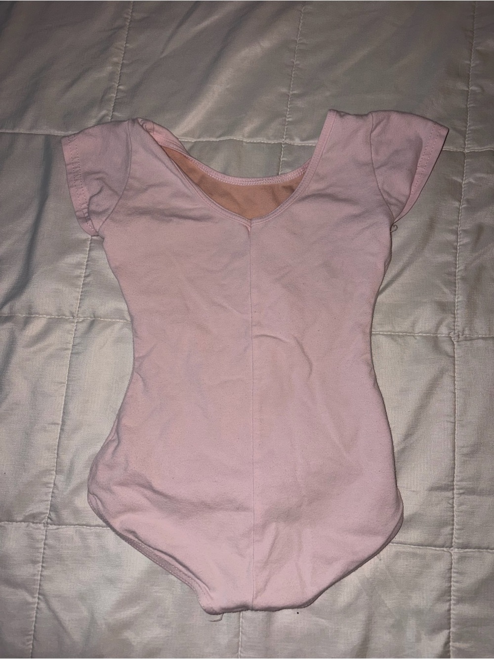 Girls Pink Short-Sleeve Dance Leotard